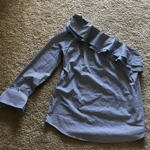 BR One Shoulder Striped Shirt Size Tall Large